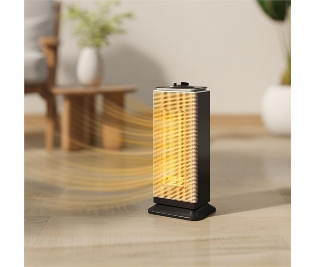 Calefactor Eléctrico ABS, PA HOMCOM, hogar - climatización Negro