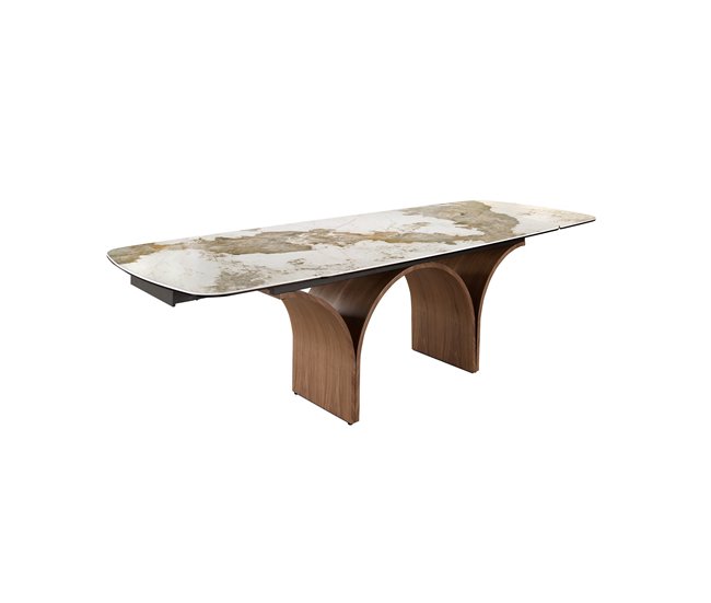 ANGEL CERDA Mesa comedor extensible 260x100 Blanco/ Madera