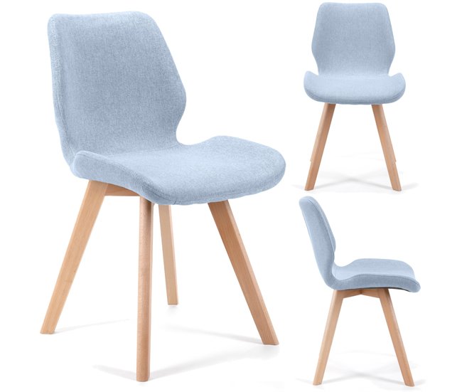 4x silla tapizada SJ.0159 Azul