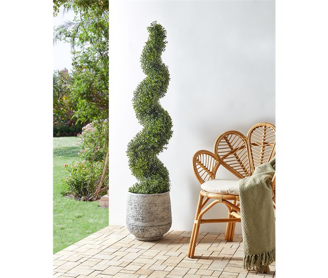 Beliani Planta artificial BUXUS SPIRAL TREE Verde