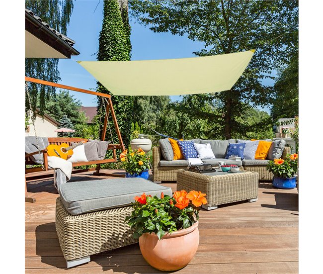 Toldo sombreo rectangular Aktive Garden color crema 300x400 Beige