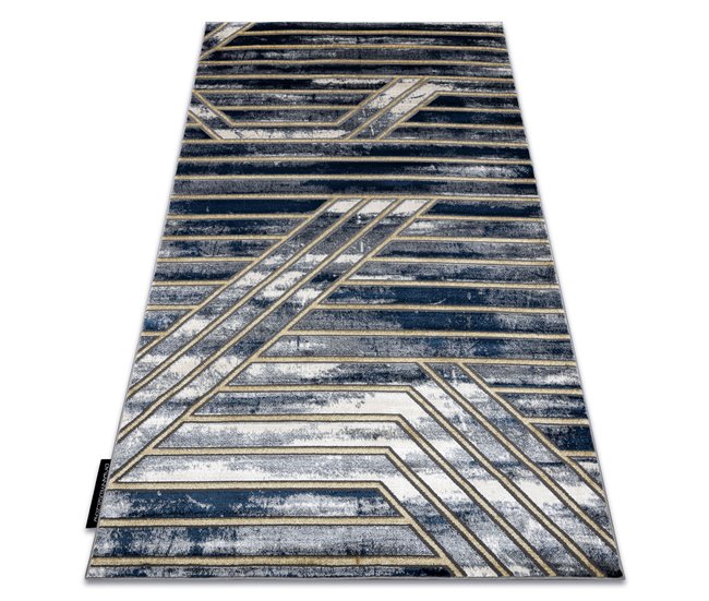 Alfombra DE LUXE moderna 460 Líneas - Structural 160x220 Azul