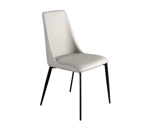 ANGEL CERDA Silla polipiel gris claro Gris