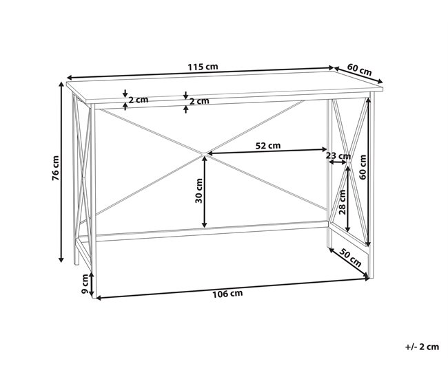 Beliani Escritorio FUTON Marron
