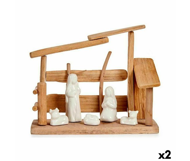 Belén de Navidad Natural/ Blanco