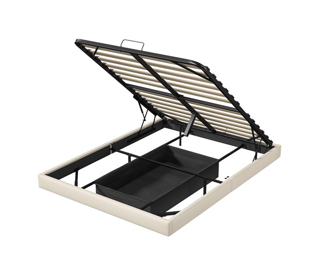 Cama con almacenamiento 200x140 Beige