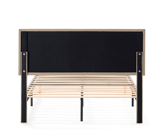 Estructura de cama tapizada Silvi 140x190 Beige