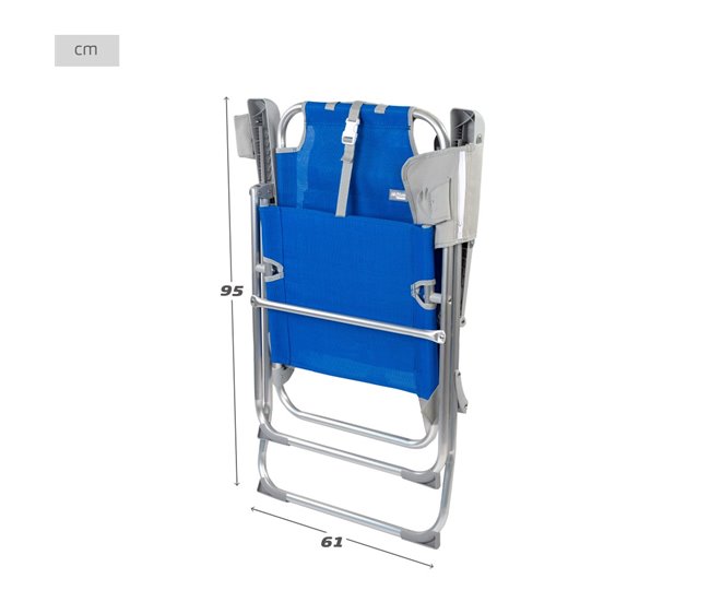 Aktive Pack 2 sillas playa plegables y multiposición asiento alto Azul