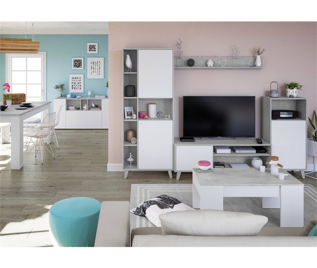 Aparador com efeito madeira 150 Blanco