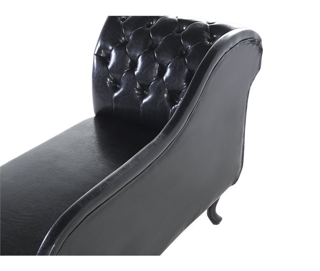 Beliani Chaise longue izquierdo Piel sintética NIMES Negro
