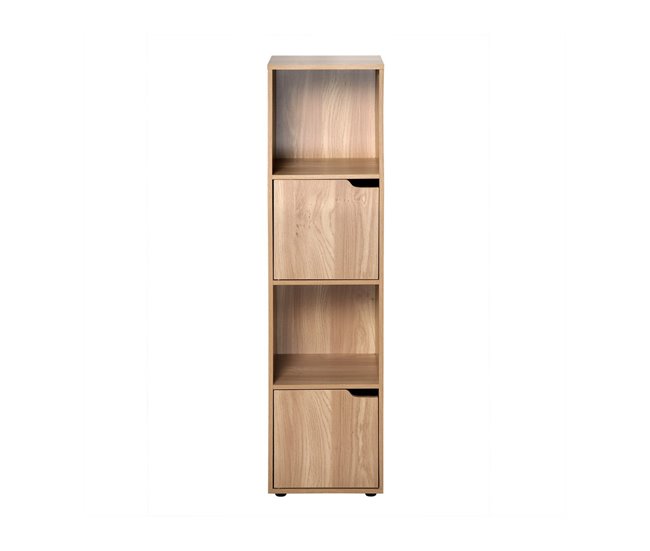 [Mueble 3 estantes acabado madera 2 puertas MODU Marron
