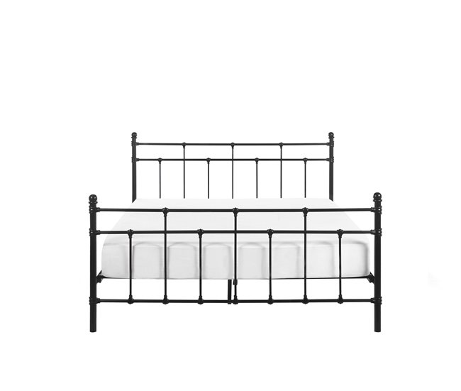 Beliani Cama Acero LYNX 168x209 Negro