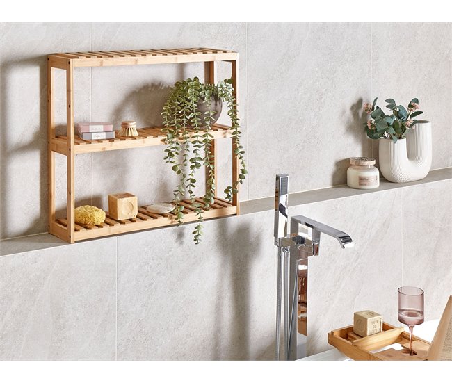 Beliani Estante de baño PADUCAH Madera Clara