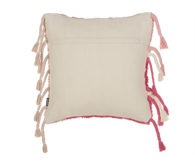 Beliani Cojín decorativo BISTORTA Blanco/ Beige