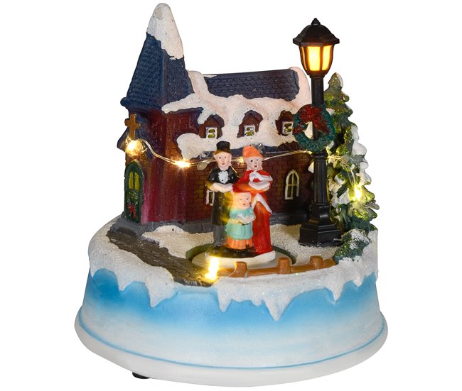 Pueblo Navideño Resina HOMCOM, hogar - decoración Multicolor