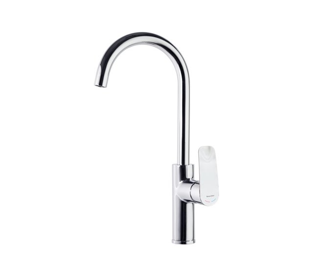 Grifo de Fregadero de Cocina Monomando con Caño Alto Cromo