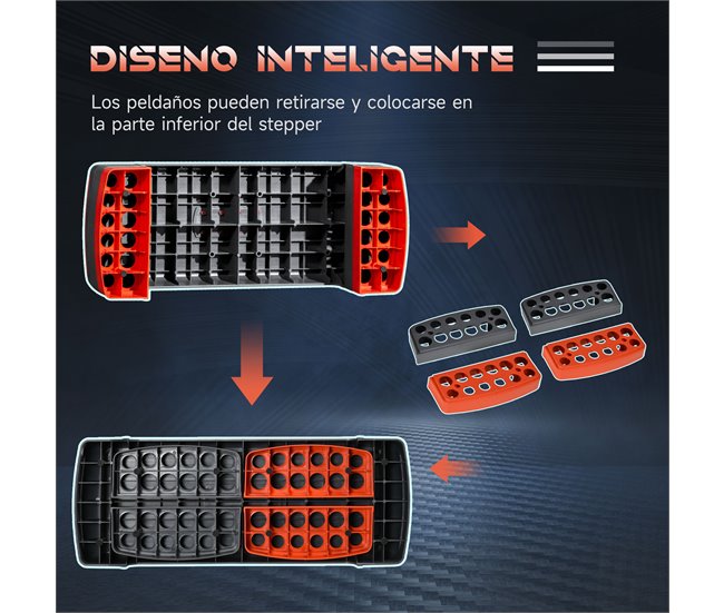 Step de Aeróbic PP HOMCOM, deportes y ocio - fitness Rojo