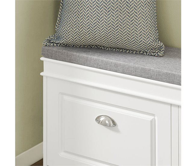 Zapatero Banco con 2 solapas FSR64-W SoBuy 104 Blanco