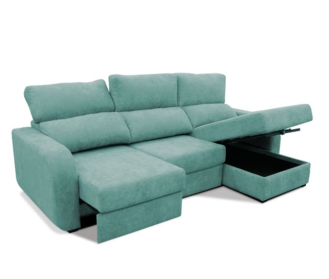 Chaise longue convertible en cama tela APRIL Verde