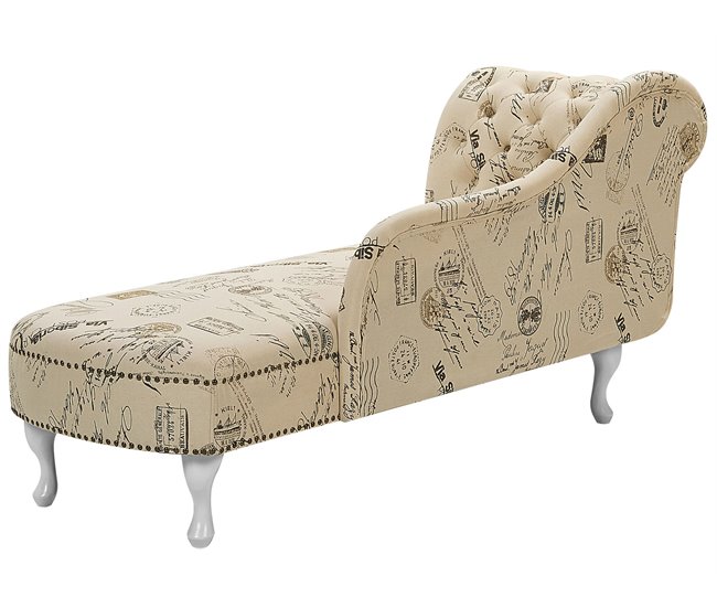 Beliani Chaise longue izquierdo Poliéster NIMES Beige