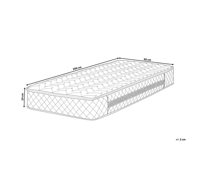 Beliani Colchón híbrido con relleno de espuma viscoelástica GLORY Blanco