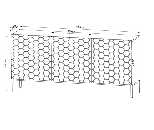 APARADOR HEXA 160 Blanco