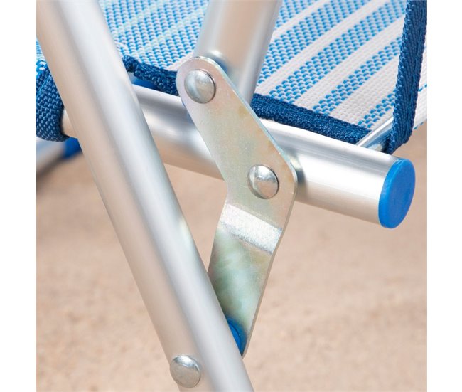Aktive Pack 2 sillas de playa plegables rayas Azul
