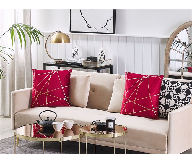 Beliani Cojín decorativo PINUS 45x45 Amarillo