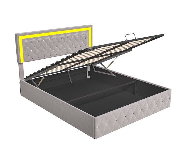 Cama con almacenamiento 200x180 Beige