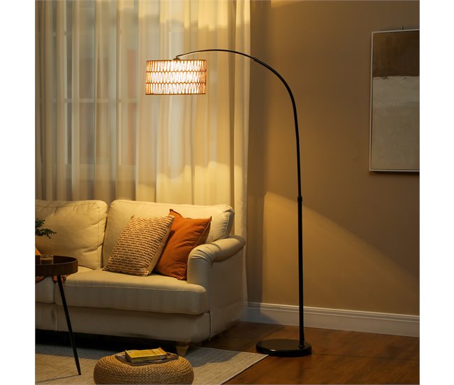 Lámpara de Pie Metal HOMCOM, hogar - iluminación Negro