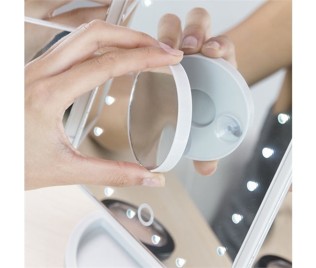 Espejo de Aumento con LED IG811259 Blanco