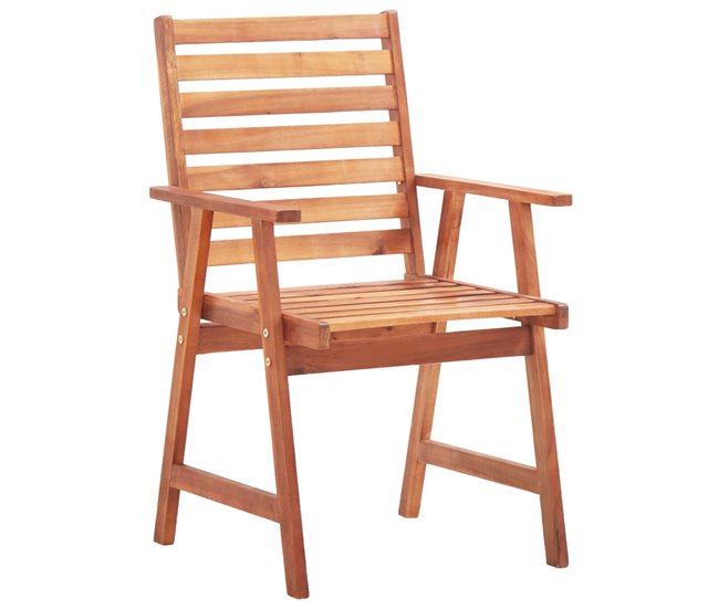 2 Sillas de comedor para jardín de madera con cojines Antracita