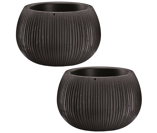 2x Prosperplast BETON BOWL de plástico CON depósito Negro