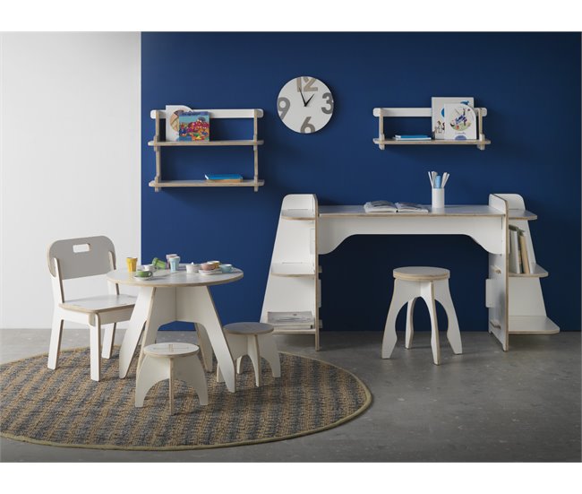 Barra de pie de madera contrachapada Blanco