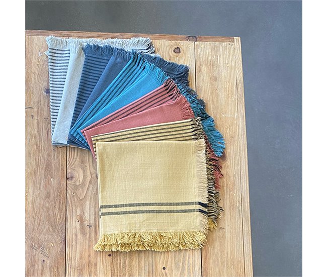 Pack 2 paños de algodón modelo Kila Mostaza