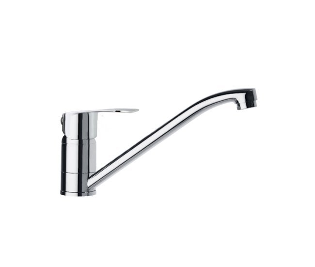 Grifo de Fregadero de Cocina Monomando con Caño Bajo Cromo