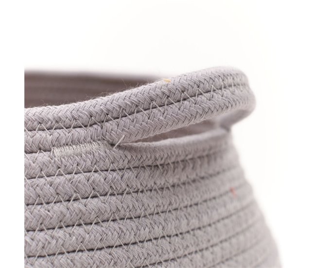 Cesta fibra vegetal y algodón BAILEN Gris Claro