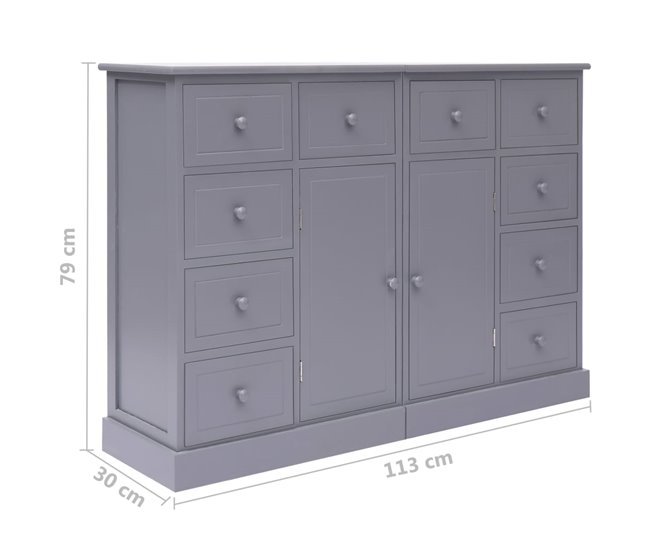 Aparador con 10 cajones madera 113 Gris