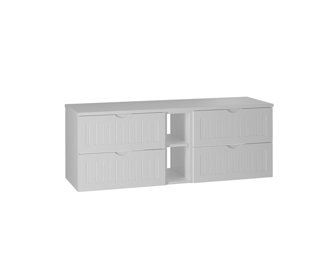 Mueble bajo lavabo compartimiento encimera Soline 140 Blanco