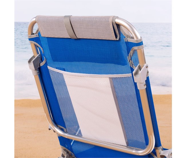 Aktive Pack 2 sillas playa plegables y multiposición asiento bajo Azul