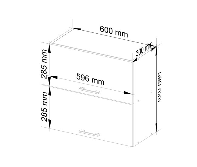 Armario colgante de cocina OLIWIA G2 W60 60 Blanco/ Gris