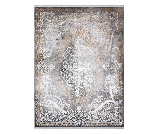 Alfombra LUCE 91 moderna Ornamento vintage Structural 115x170 Gris