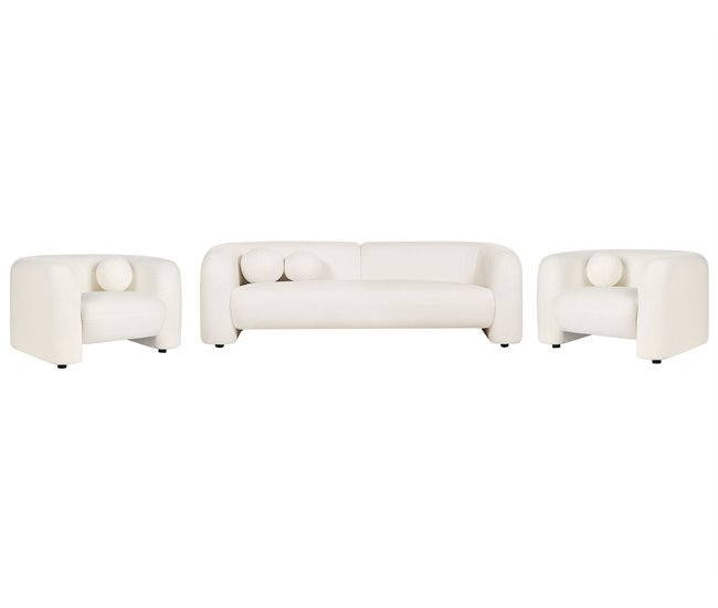 Beliani Conjunto de sofás LEIREN Blanco