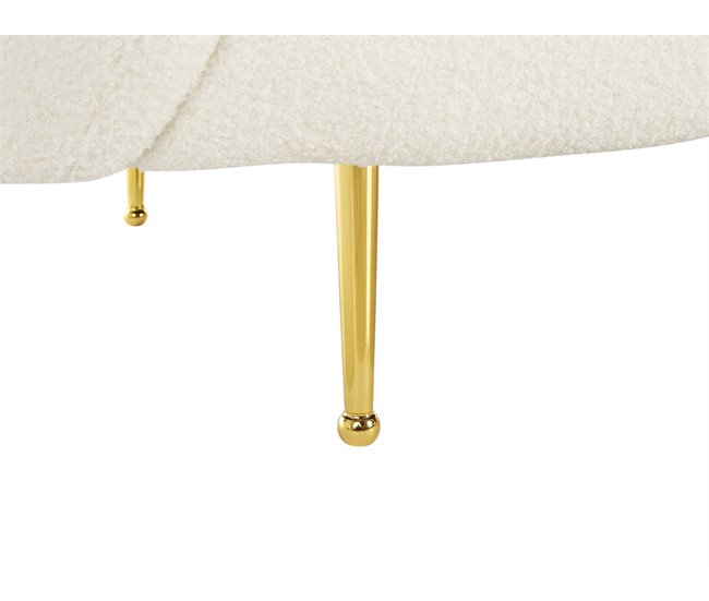 Beliani Sofá de 3 plazas Bouclé LOEN Blanco