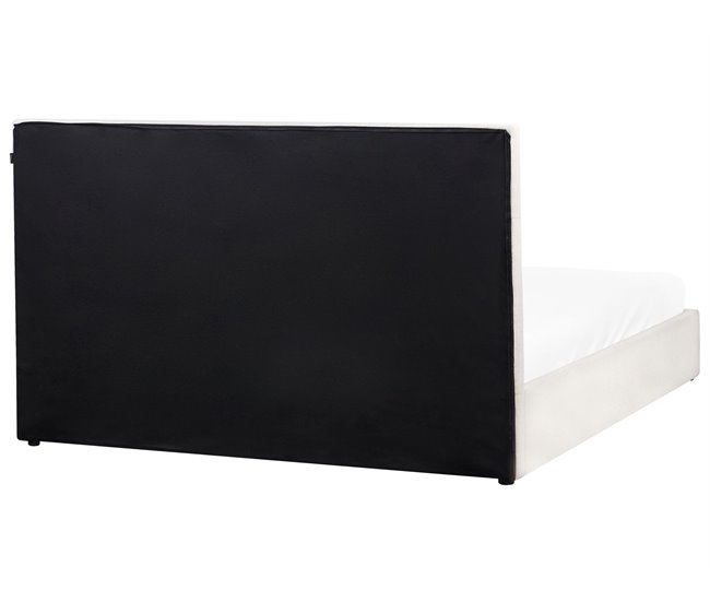 Beliani Cama con almacenaje Poliéster LAGORD 180x214 Crema