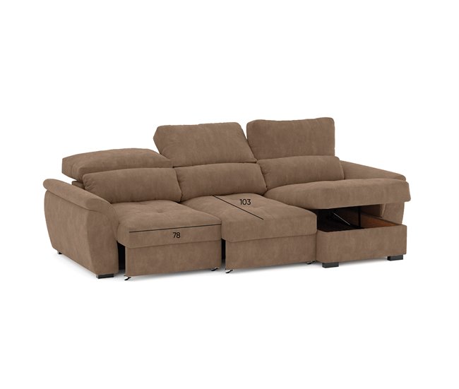 Chaise longue con cama BENSON Camel