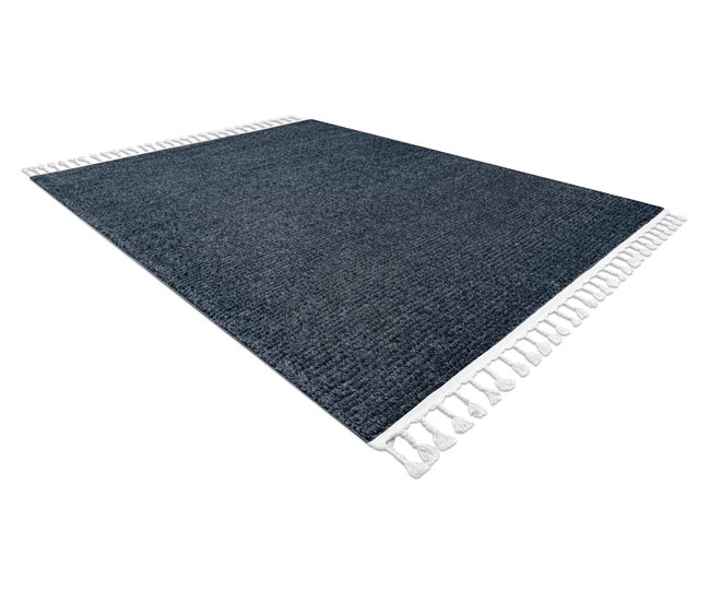 Alfombra SEVILLA PC00B rayas Franjas Bereber marroquí Shaggy 140x190 Azul Marino