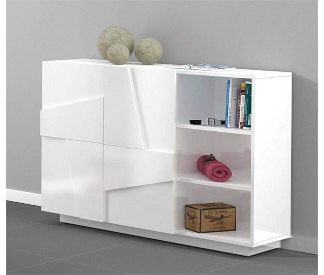 Aparador efecto madera 121 Blanco Brillo