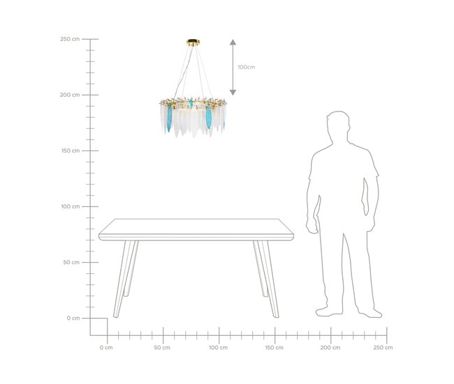 Beliani Lámpara araña MALACCA Multicolor