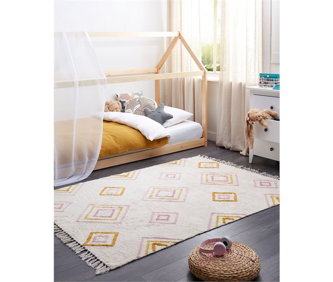 Beliani De pelo corto LASHE Blanco/ Beige